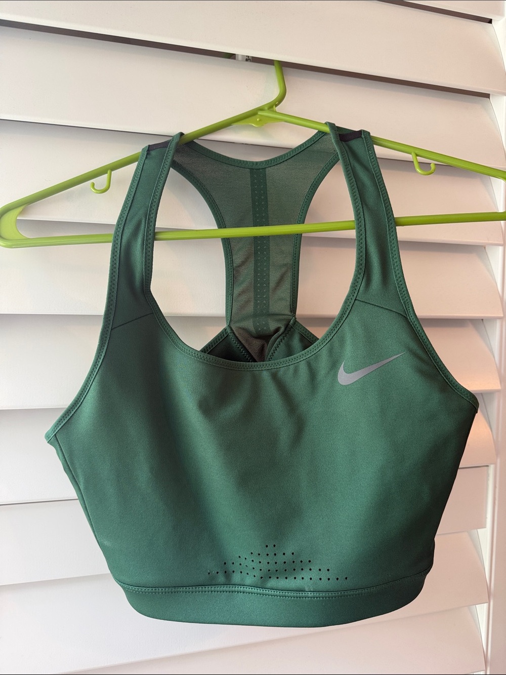 Nike Green Racerback Sports Bra with Swoosh